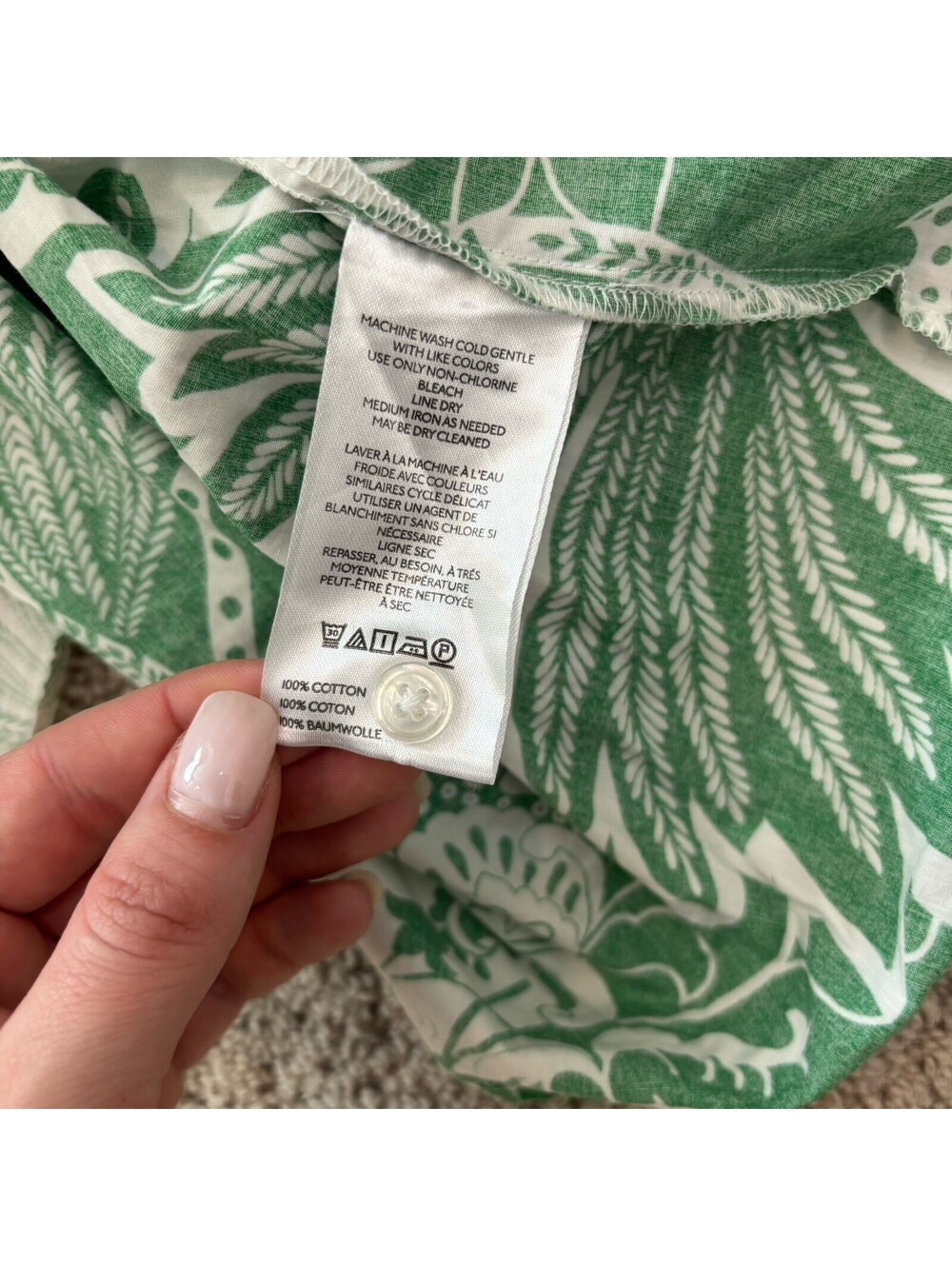 Anthropologie Maeve The Bettina Tiered Shirt Dress Green Floral Sz Small Petite - Picture 7 of 7